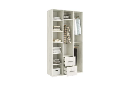 Шкаф 3-х створчатый Фиеста New, Дуб крафт белый / Графит 