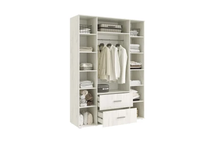 Шкаф 4-х створчатый Фиеста New, Дуб крафт белый / Графит 