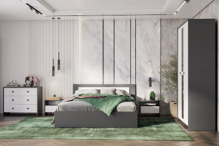 Кровать двуспальная Дольче, Графит 