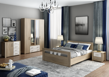 Пенал Сопрано, Сонома/Белый 